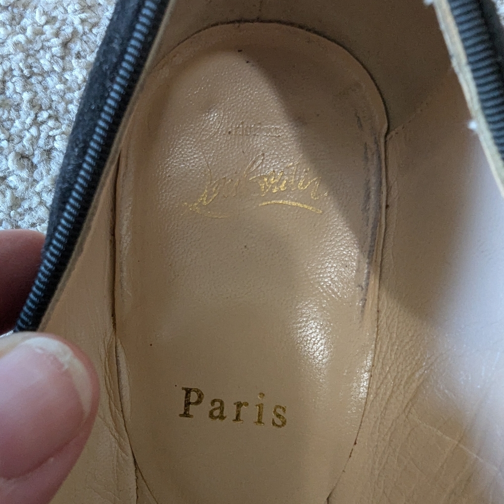 Christian Louboutin Black Suede Loafers - Picture 7 of 13